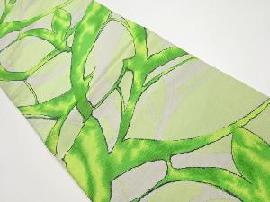 リサイクル　抽象草葉模様織り出し袋帯